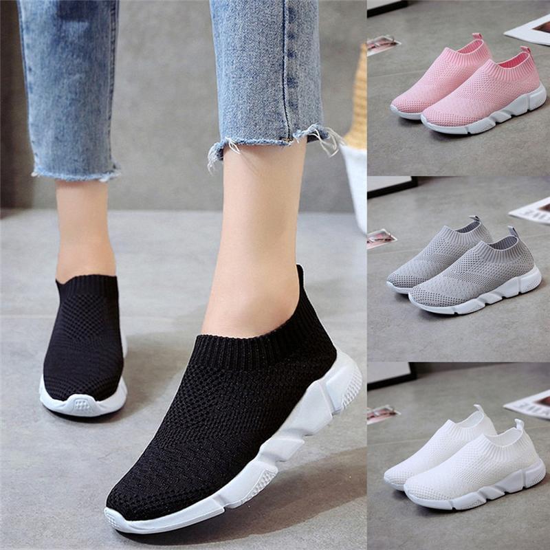Mesh Trainers - New Outdoors Adults Trainers Running Shoes Woman Sock Footwear Sport Athletic Unisex Breathable Mesh Female Sneakers