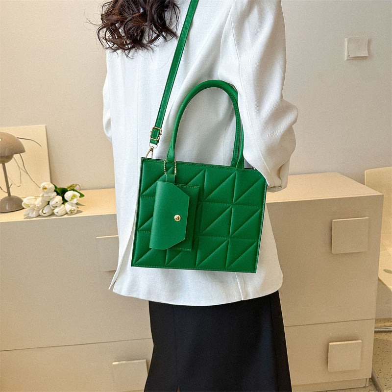 Square Shoulder Bag - Simple Elegant Portable Shoulder Small Square Bag