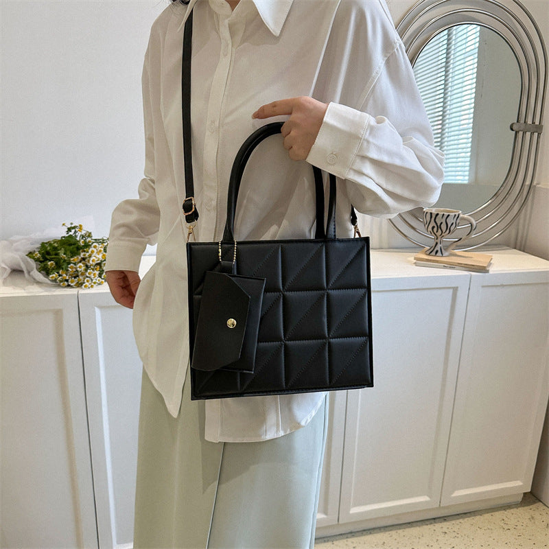 Square Shoulder Bag - Simple Elegant Portable Shoulder Small Square Bag